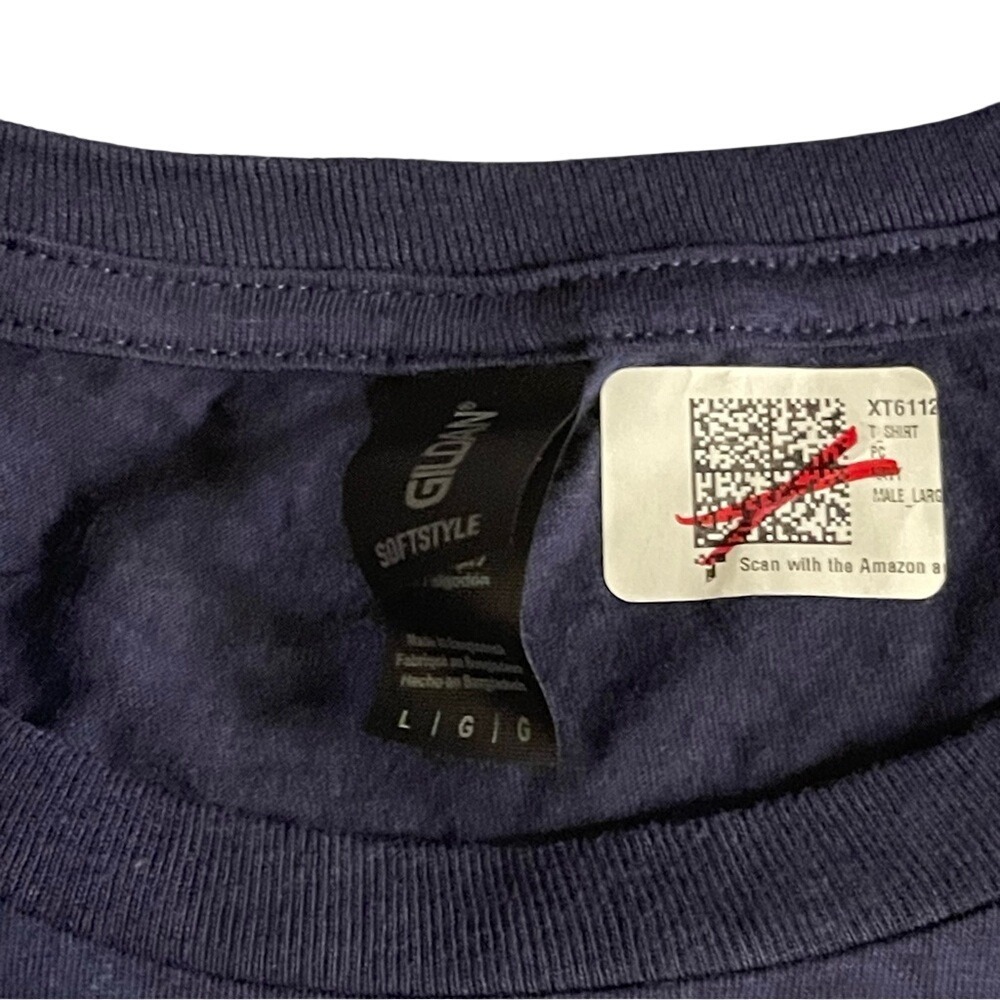 Gildan‎ Softstyle Navy Blue Papi Puerto Rico Flag Graphic T-Shirt Mens Large - Picture 3 of 6